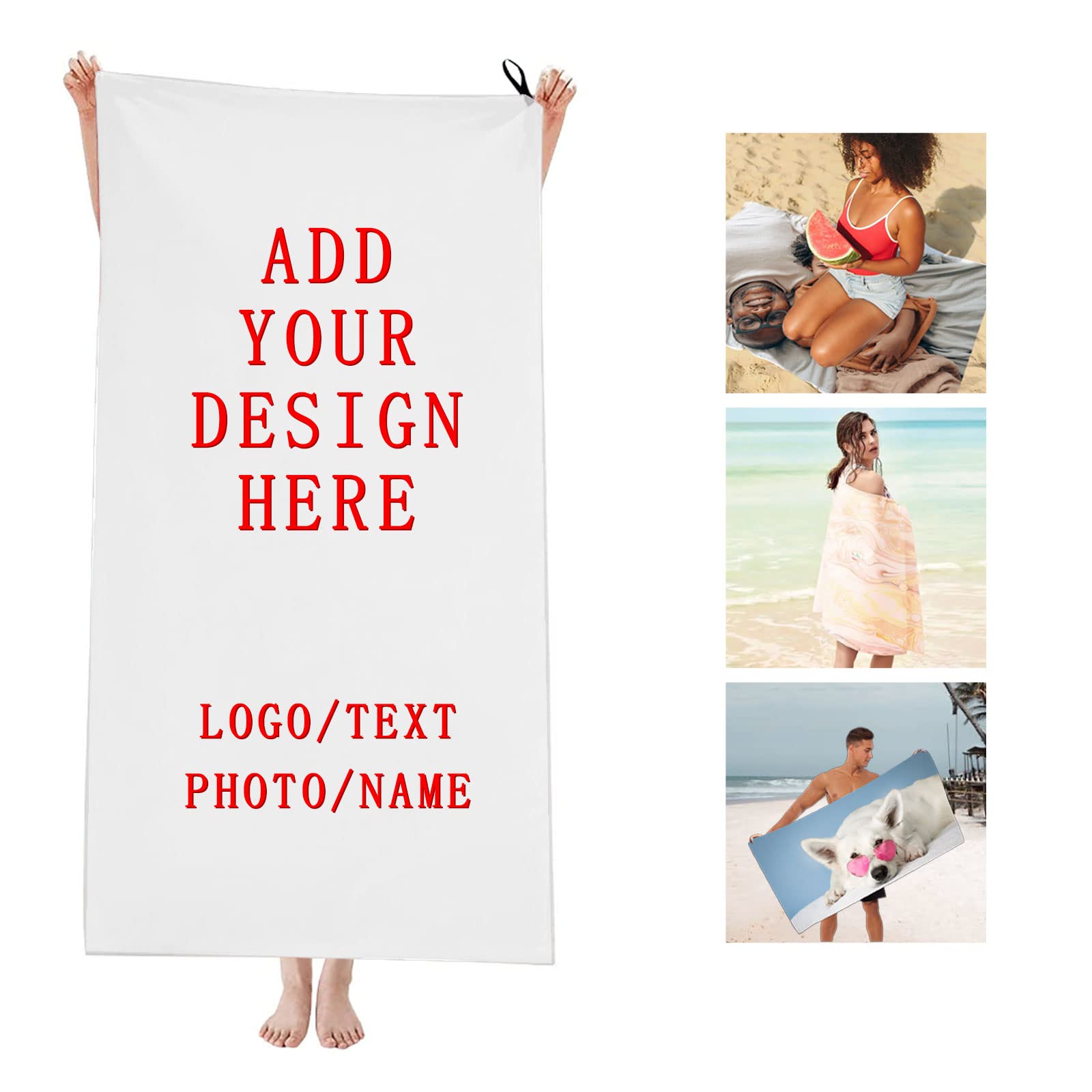 Cloth Face Mask Washable - Aangepaste strandhanddoeken met uw fototekst Logo