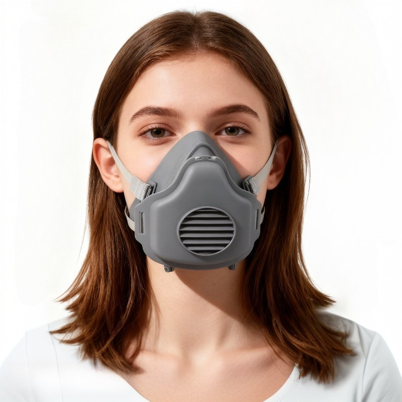 Respirator Half Face - Stofmasker, stofdicht werkveiligheidsrubberen masker, halfgelaatsstofmasker, katoenen
